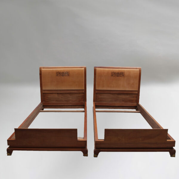 2 Fine French 1940s Bed Frames by Jean Pascaud - Image 2