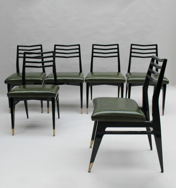 Set of 6 Fine French 1950s Dining Chairs by Raphael - Image 2