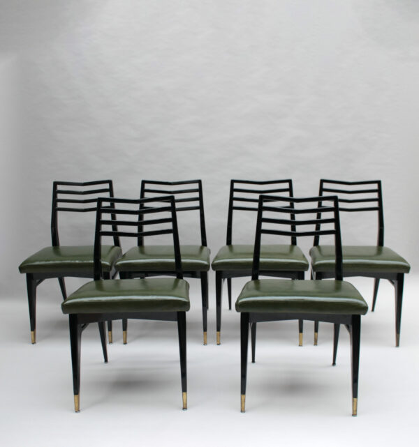 Set of 6 Fine French 1950s Dining Chairs by Raphael - Image 3