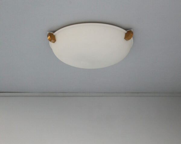 Fine French Art Deco Glass and Bronze Flush Mount/ Sconce by Jean Perzel - Image 9