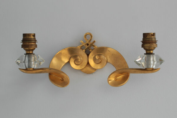 Set of 4 Fine French 1950s Gilded Bronze Wall Lights by Jules Leleu - Image 13