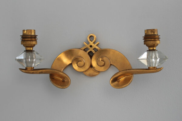 Set of 4 Fine French 1950s Gilded Bronze Wall Lights by Jules Leleu - Image 14