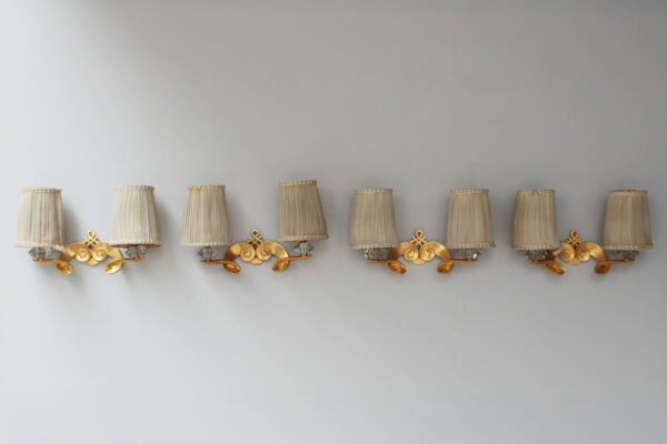 Set of 4 Fine French 1950s Gilded Bronze Wall Lights by Jules Leleu - Image 19