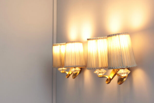 Set of 4 Fine French 1950s Gilded Bronze Wall Lights by Jules Leleu - Image 18