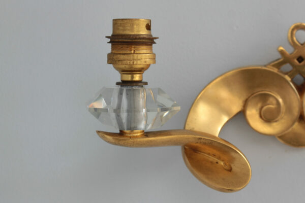 Set of 4 Fine French 1950s Gilded Bronze Wall Lights by Jules Leleu - Image 9