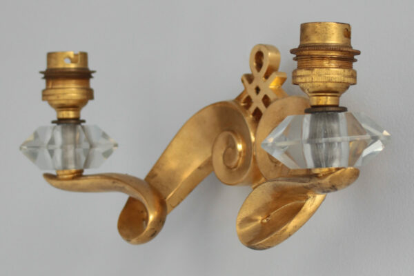 Set of 4 Fine French 1950s Gilded Bronze Wall Lights by Jules Leleu - Image 7