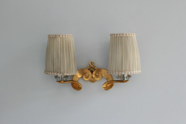 Set of 4 Fine French 1950s Gilded Bronze Wall Lights by Jules Leleu - Image 15