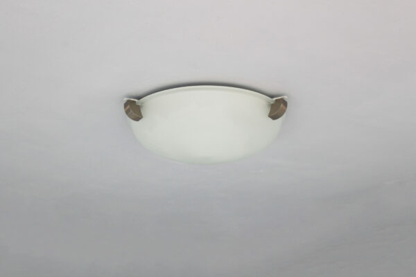 Fine French Art Deco Glass and Nickel Flush Mount/ Sconce by Jean Perzel - Image 7