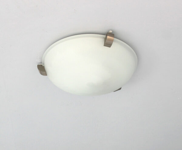 Fine French Art Deco Glass and Nickel Flush Mount/ Sconce by Jean Perzel - Image 10