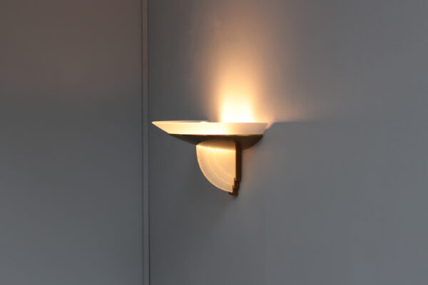 A Fine French Art Deco Bronze and Cut Glass Sconce by Perzel - Image 14