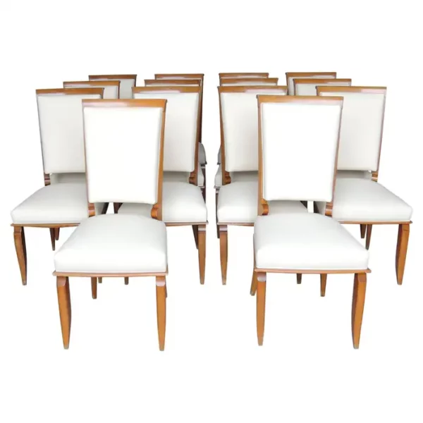 Set of 14 Fine French Art Deco Dining Chairs