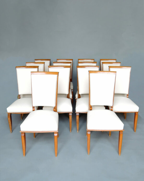 Set of 14 Fine French Art Deco Dining Chairs - Image 2