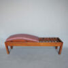 Unusual French Pine and Leather 1940s Benchin - Image 3