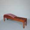 Unusual French Pine and Leather 1940s Benchin - Image 4