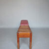 Unusual French Pine and Leather 1940s Benchin - Image 5