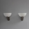 A pair of Fine French Art Deco Brushed Nickel and Glass Sconces by Jean Perzel - Image 10