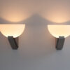A pair of Fine French Art Deco Brushed Nickel and Glass Sconces by Jean Perzel - Image 5