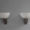 A pair of Fine French Art Deco Brushed Nickel and Glass Sconces by Jean Perzel - Image 4