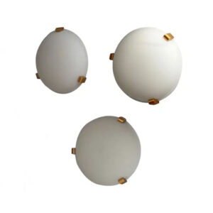 3 Fine French Art Deco Flush Mounts or Sconces by Jean Perzel