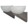 A pair of Fine French Art Deco Brushed Nickel and Glass Sconces by Jean Perzel