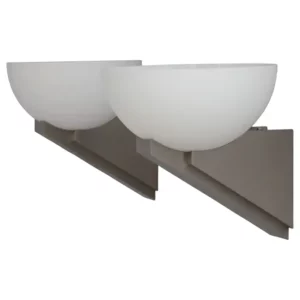 A pair of Fine French Art Deco Brushed Nickel and Glass Sconces by Jean Perzel