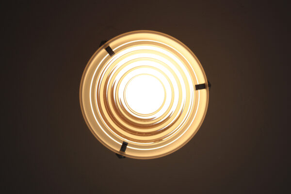 Fine French 1950s Glass and Chrome Cylindrical Flush Mount by Perzel - Image 6