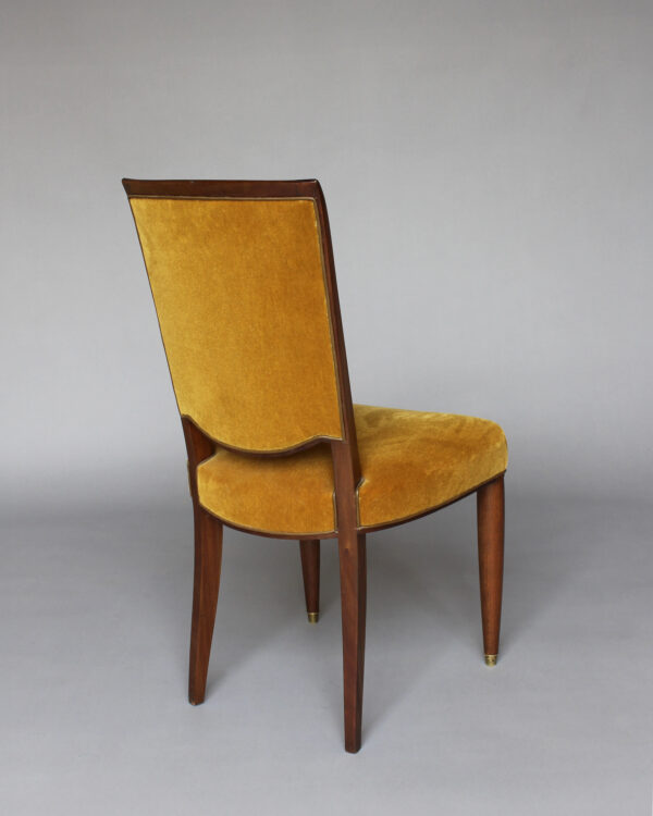 6 Fine French 1940s Mahogany Dining Chairs by Jules Leleu - Image 9