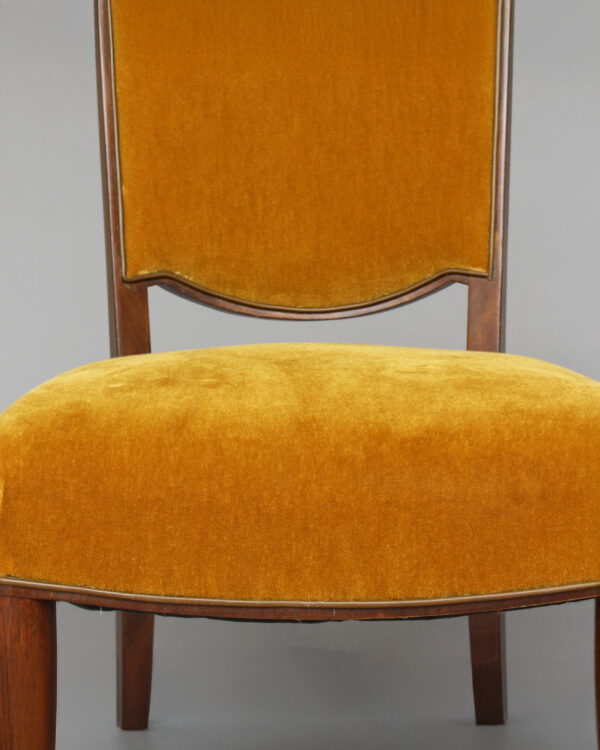 6 Fine French 1940s Mahogany Dining Chairs by Jules Leleu - Image 11