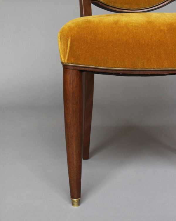 6 Fine French 1940s Mahogany Dining Chairs by Jules Leleu - Image 14