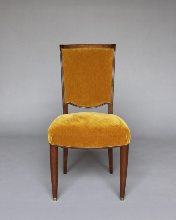 6 Fine French 1940s Mahogany Dining Chairs by Jules Leleu - Image 6