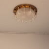 Rare Fine French 1950s Glass and Brass Flush Mount by Leleu - Image 4