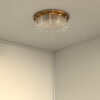 Rare Fine French 1950s Glass and Brass Flush Mount by Leleu - Image 11