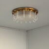 Rare Fine French 1950s Glass and Brass Flush Mount by Leleu - Image 2