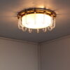 Rare Fine French 1950s Glass and Brass Flush Mount by Leleu - Image 3