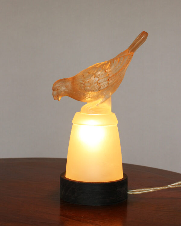 Pair of Fine French Art Deco Bird Night Lights in Molded Glass by Verlys - Image 5