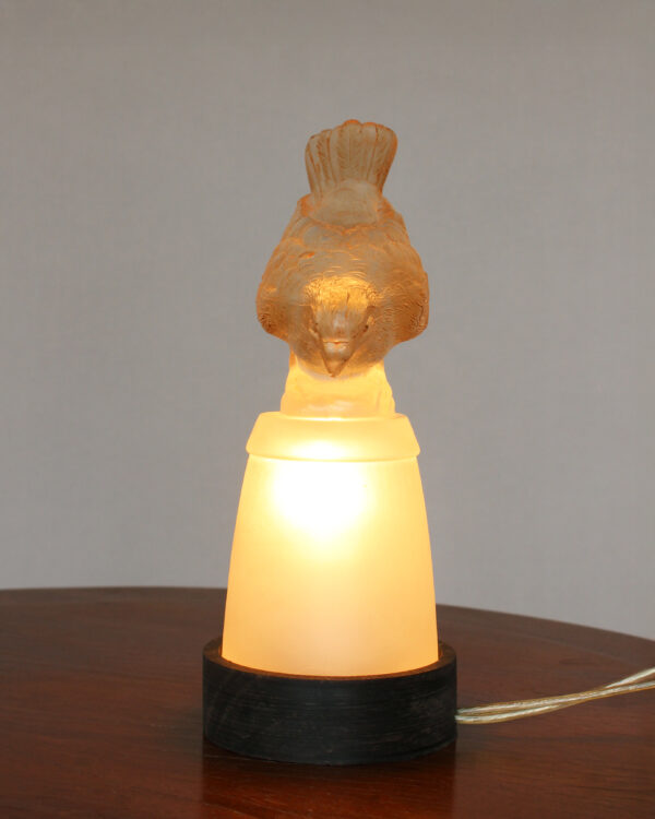 Pair of Fine French Art Deco Bird Night Lights in Molded Glass by Verlys - Image 7