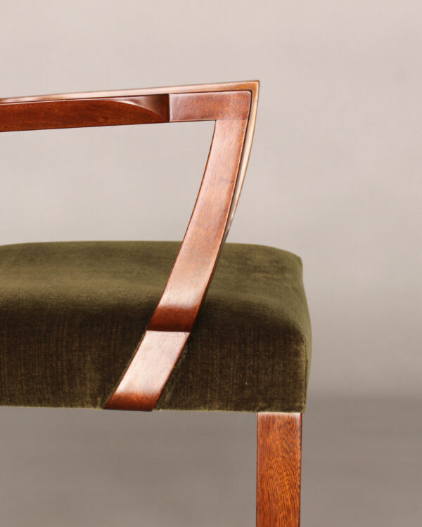 Pair of Fine French Art Deco Mahogany Armchairs by Jules Leleu - Image 12