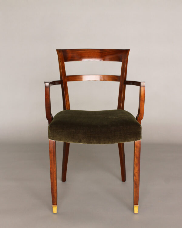 Pair of Fine French Art Deco Mahogany Armchairs by Jules Leleu - Image 5