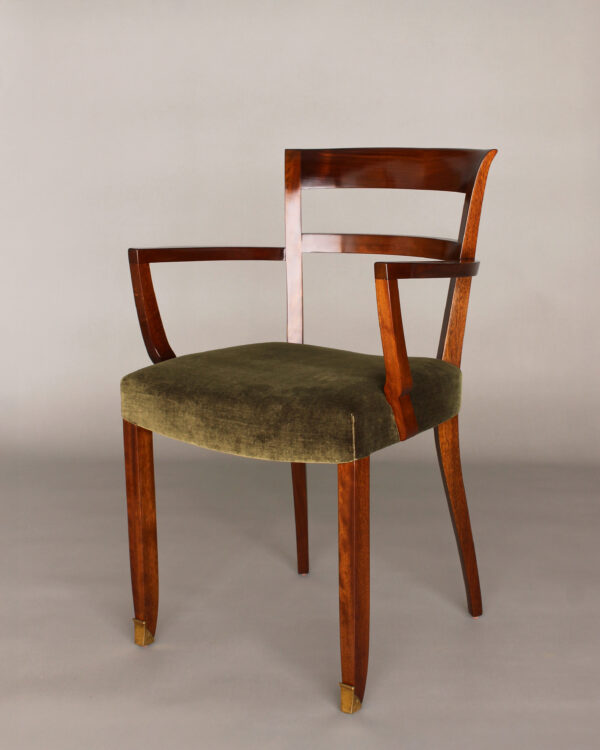 Pair of Fine French Art Deco Mahogany Armchairs by Jules Leleu - Image 6