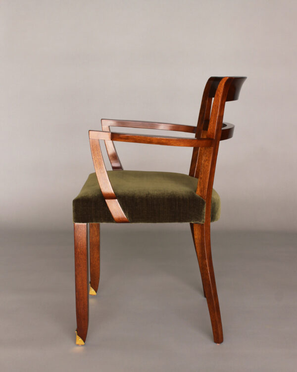 Pair of Fine French Art Deco Mahogany Armchairs by Jules Leleu - Image 7