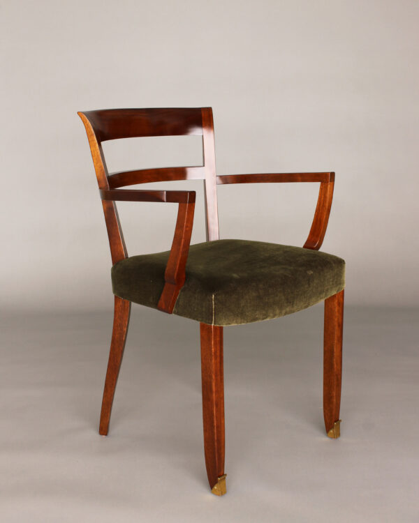 Pair of Fine French Art Deco Mahogany Armchairs by Jules Leleu - Image 10