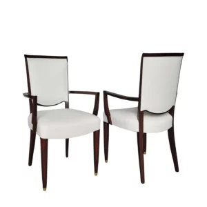 Pair of Fine French Art Deco Mahogany Armchairs by Jules Leleu (Copy)