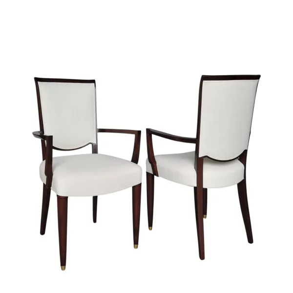 Pair of Fine French Art Deco Mahogany Armchairs by Jules Leleu (Copy)