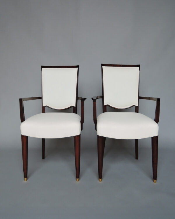 Pair of Fine French Art Deco Mahogany Armchairs by Jules Leleu (Copy) - Image 3