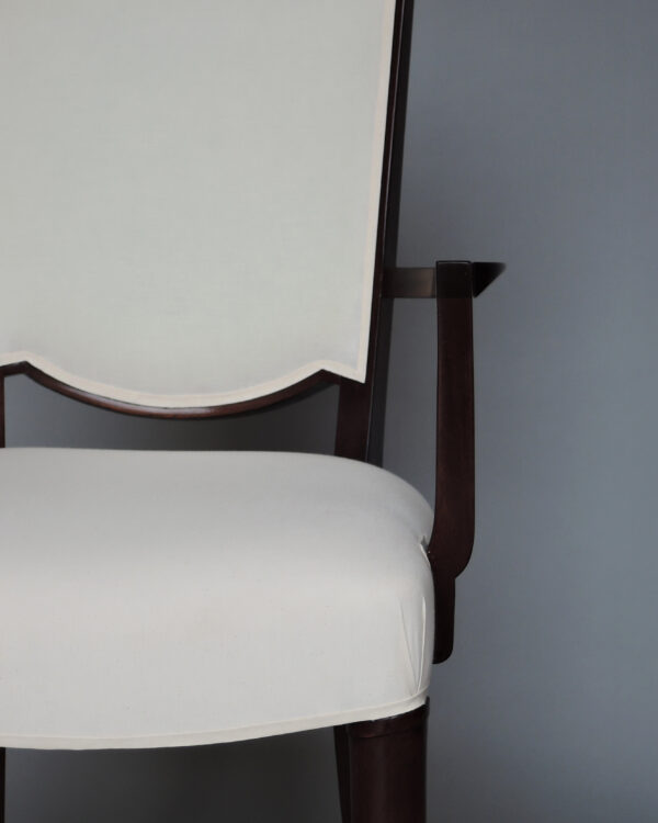 Pair of Fine French Art Deco Mahogany Armchairs by Jules Leleu (Copy) - Image 11