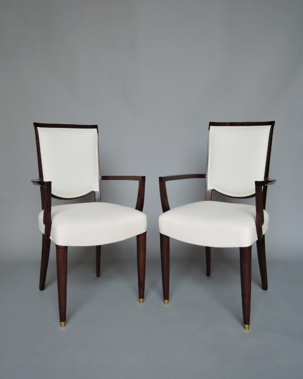 Pair of Fine French Art Deco Mahogany Armchairs by Jules Leleu (Copy) - Image 4