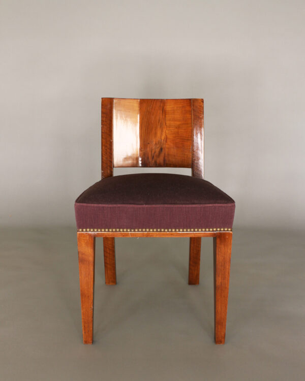 A Fine French Art Deco Walnut Side Chair - Image 2