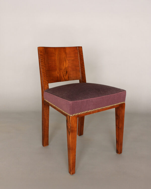 A Fine French Art Deco Walnut Side Chair - Image 3