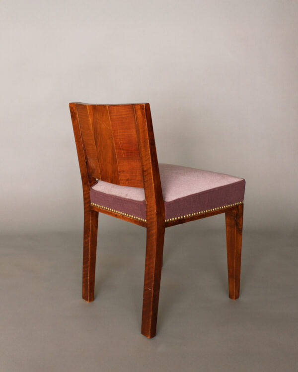 A Fine French Art Deco Walnut Side Chair - Image 5