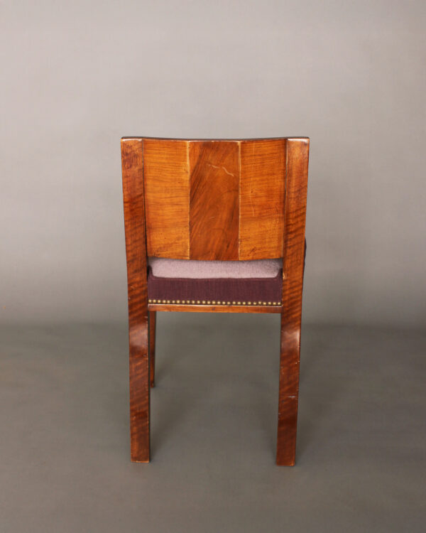 A Fine French Art Deco Walnut Side Chair - Image 6